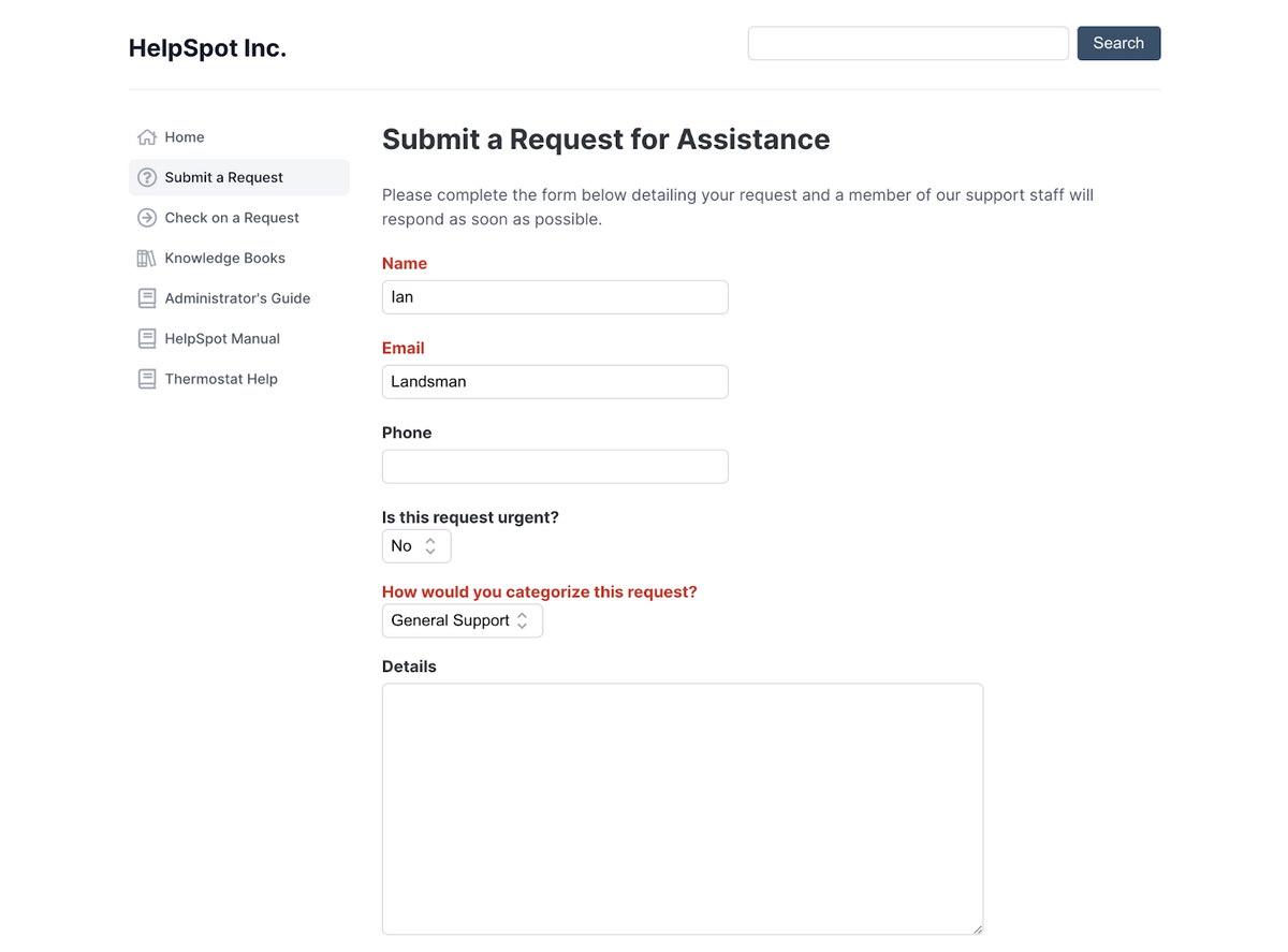 Self-serve portal