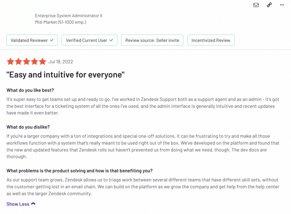 Zendesk reviews