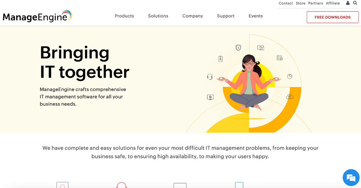 ManageEngine homepage